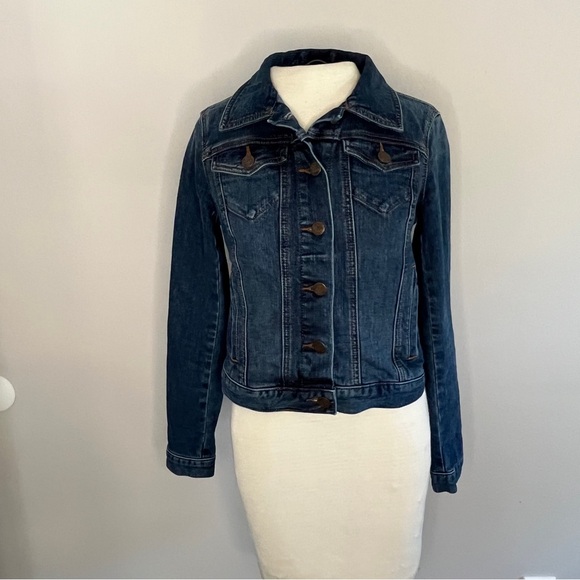 Ann Taylor Jackets & Blazers - Ann Taylor LOFT Dark Jean Jacket Fitted Cropped
